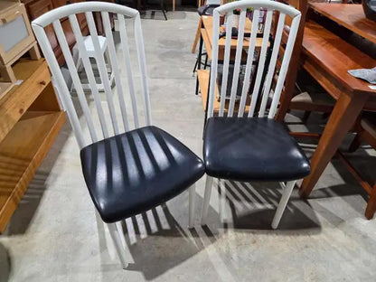 White Wooden Dining Chairs (2)