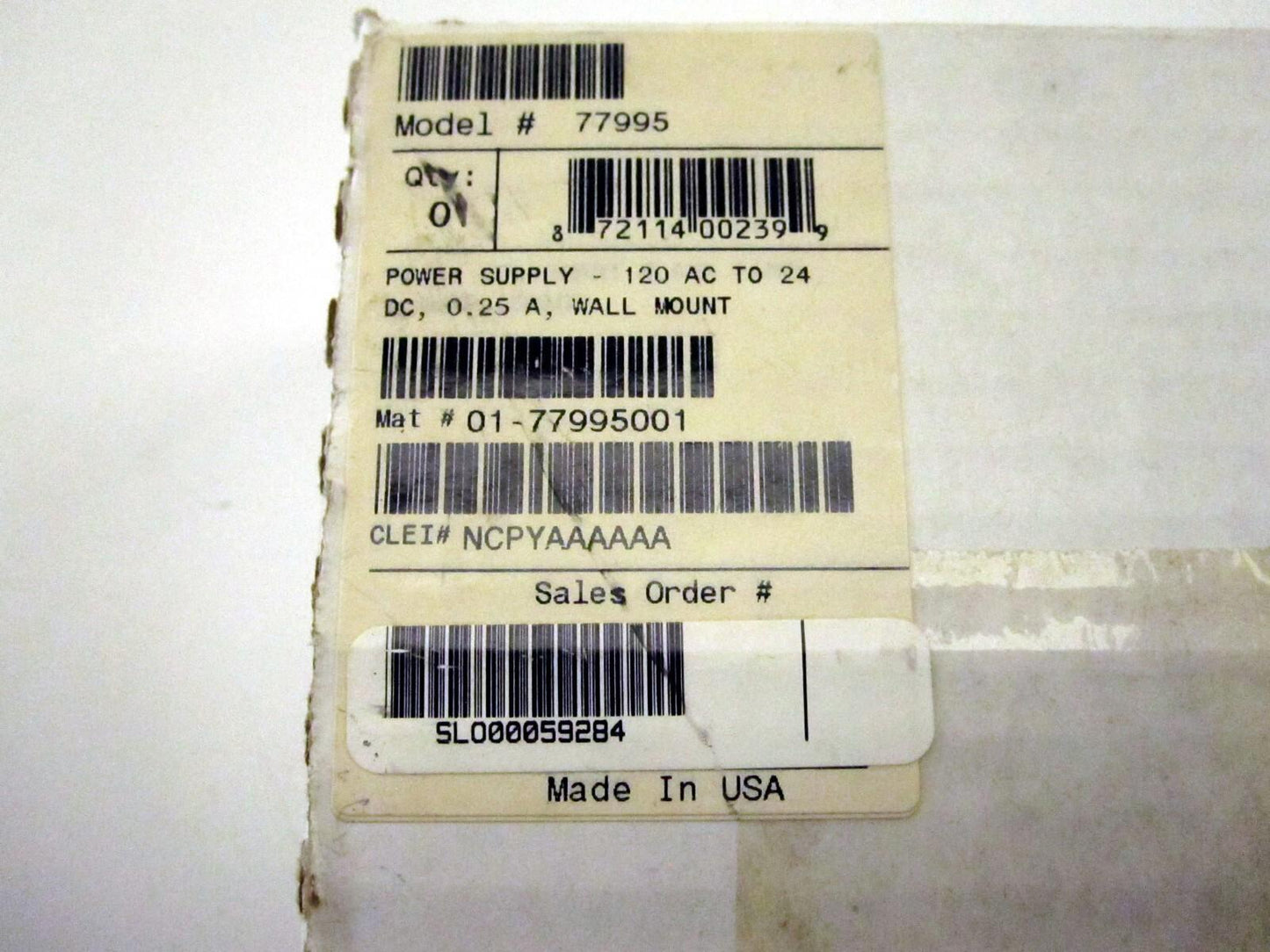 Kentrox 129990 Power Supply 24Volt Wall Mount R138094