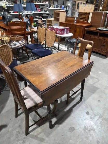 Vintage Drop Leaf Dining Table and 2 Chairs