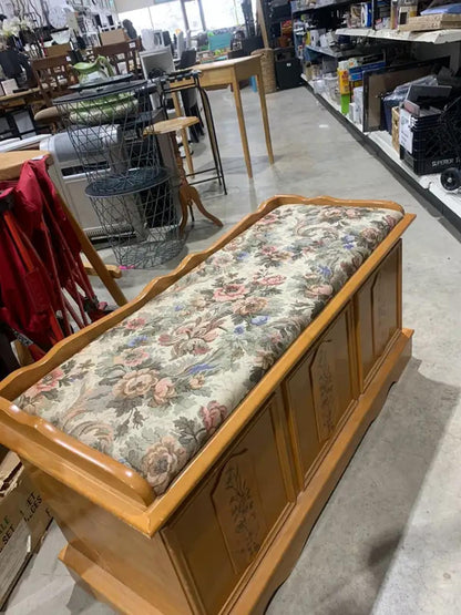 Solid Wood Upholstered Storage Bench