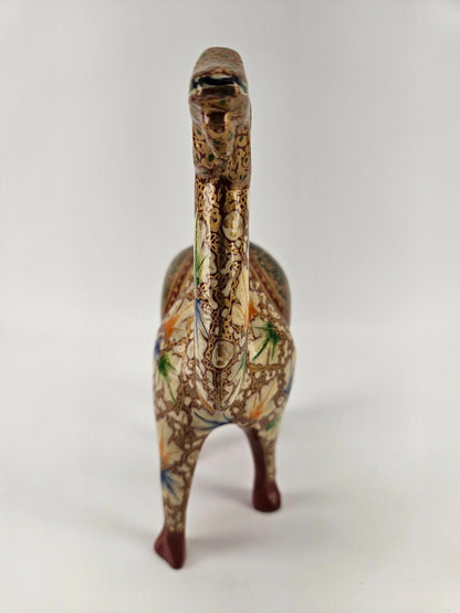 Wooden 6.5" Hand Painted Camel Figurine