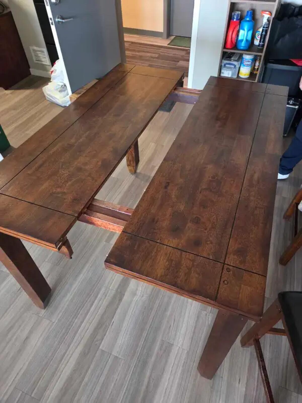 Wooden Extendable Counter Height Dining Table Set