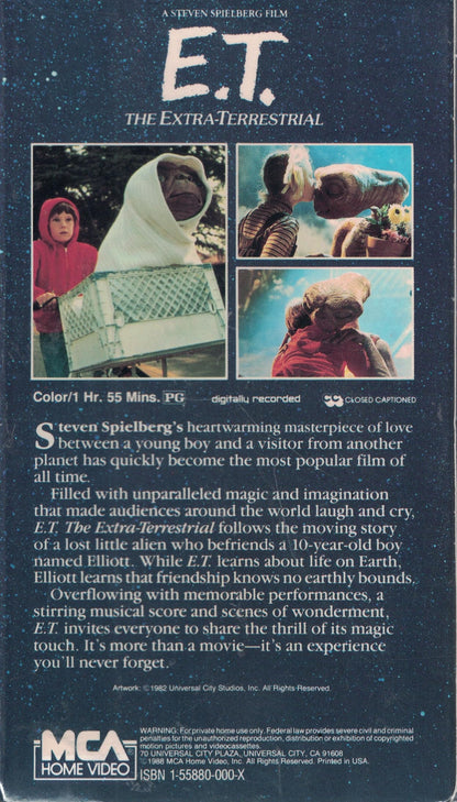 E.T. the Extra-Terrestrial" VHS - Journey into the Extraordinary!