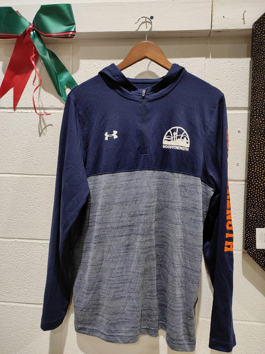 Under Armour Heatgear Hoopstrength Loose M Blue & Gray Long Sleeve hoodie