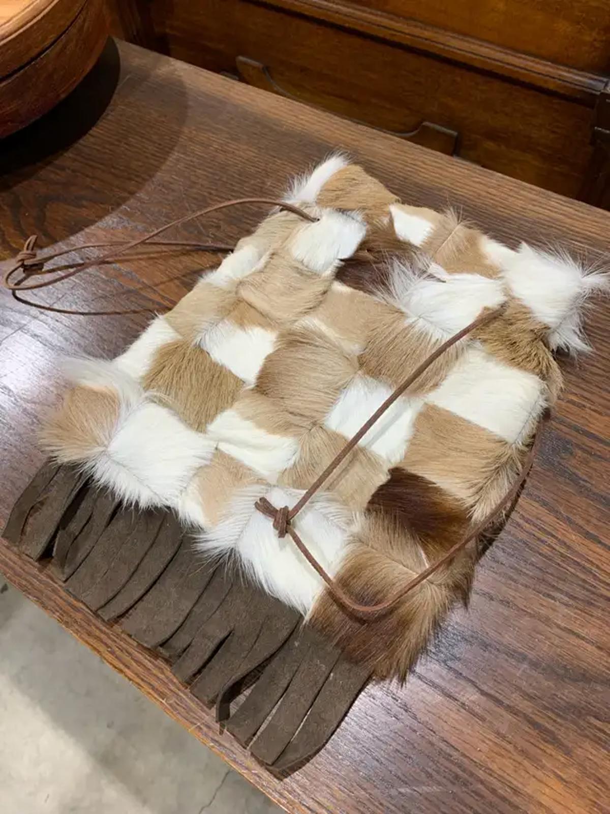 Fur Checkered Purse