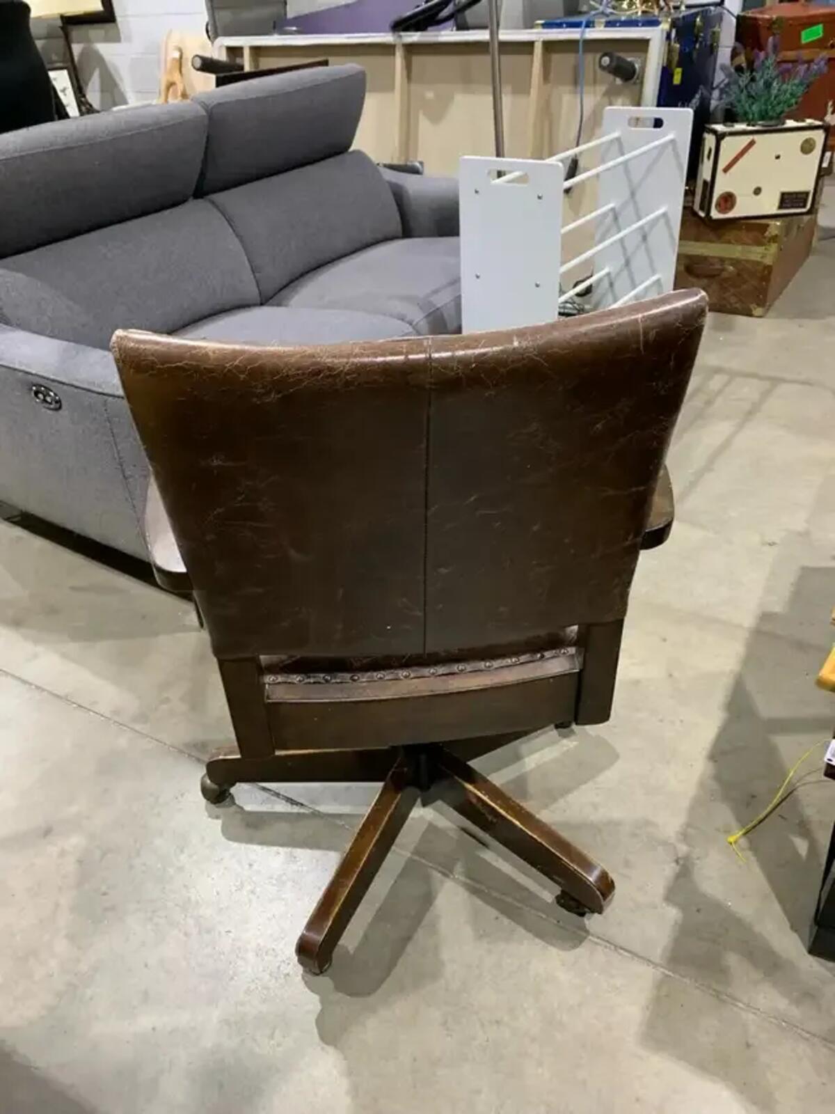 Leather Pottery Barn Swivel Office Chair