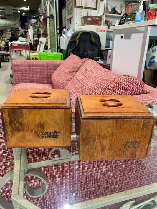 Wooden Tea and Coffee Boxes - set of 2
