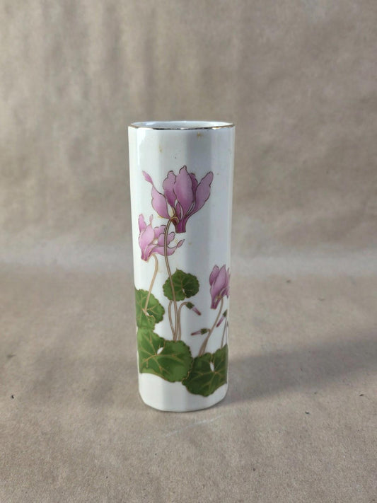 Vintage ~ Gold Rim Trim OTAGIRI JAPAN Flower Vase CYCLAMEN