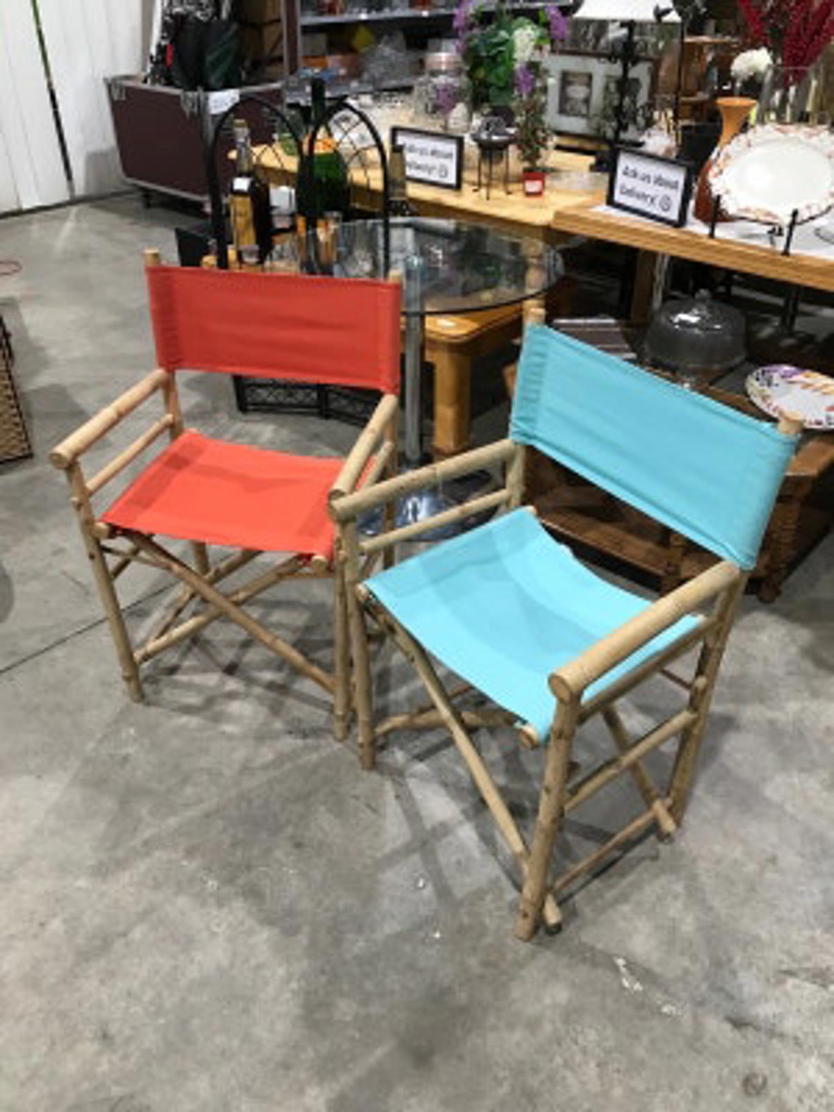 Folding Bamboo Director Chairs - 2 Available
