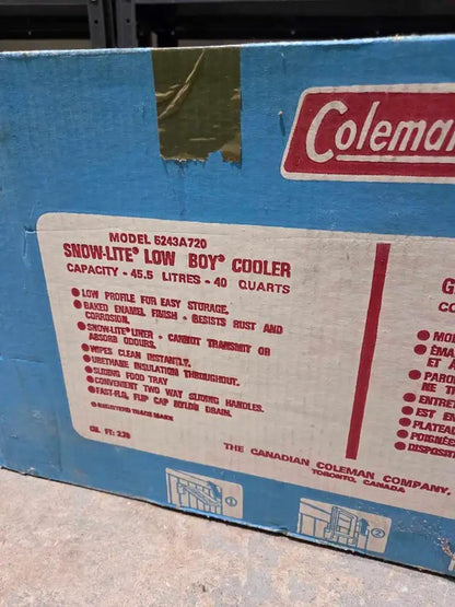 Vintage Coleman Low Boy Snow-Lite Cooler - 60s/70s