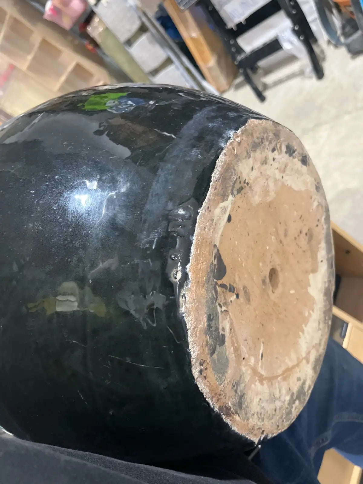 Large Black Garden Pot