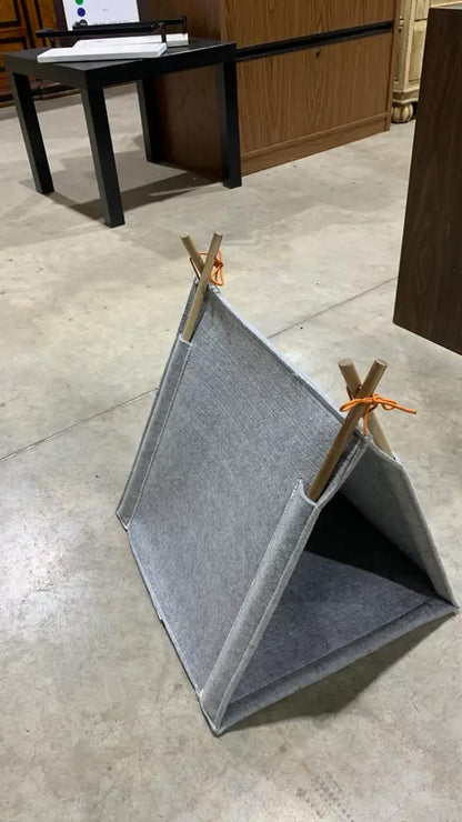 Grey Felt Cat Tent