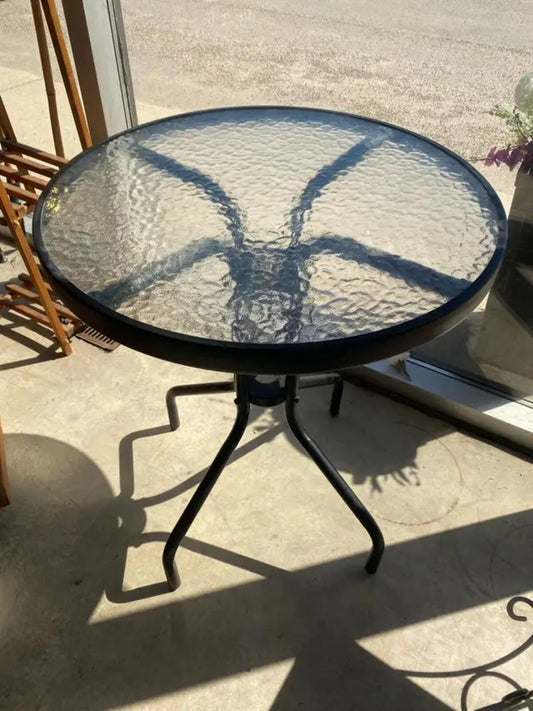 32" Black Outdoor Round Patio Bistro Table
