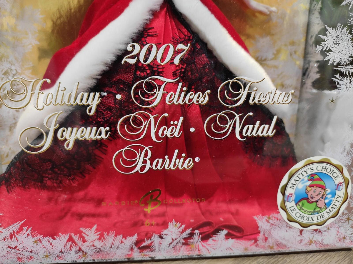 2007 Holiday Barbie Collector Doll Red Velvet Christmas Dress Mattel