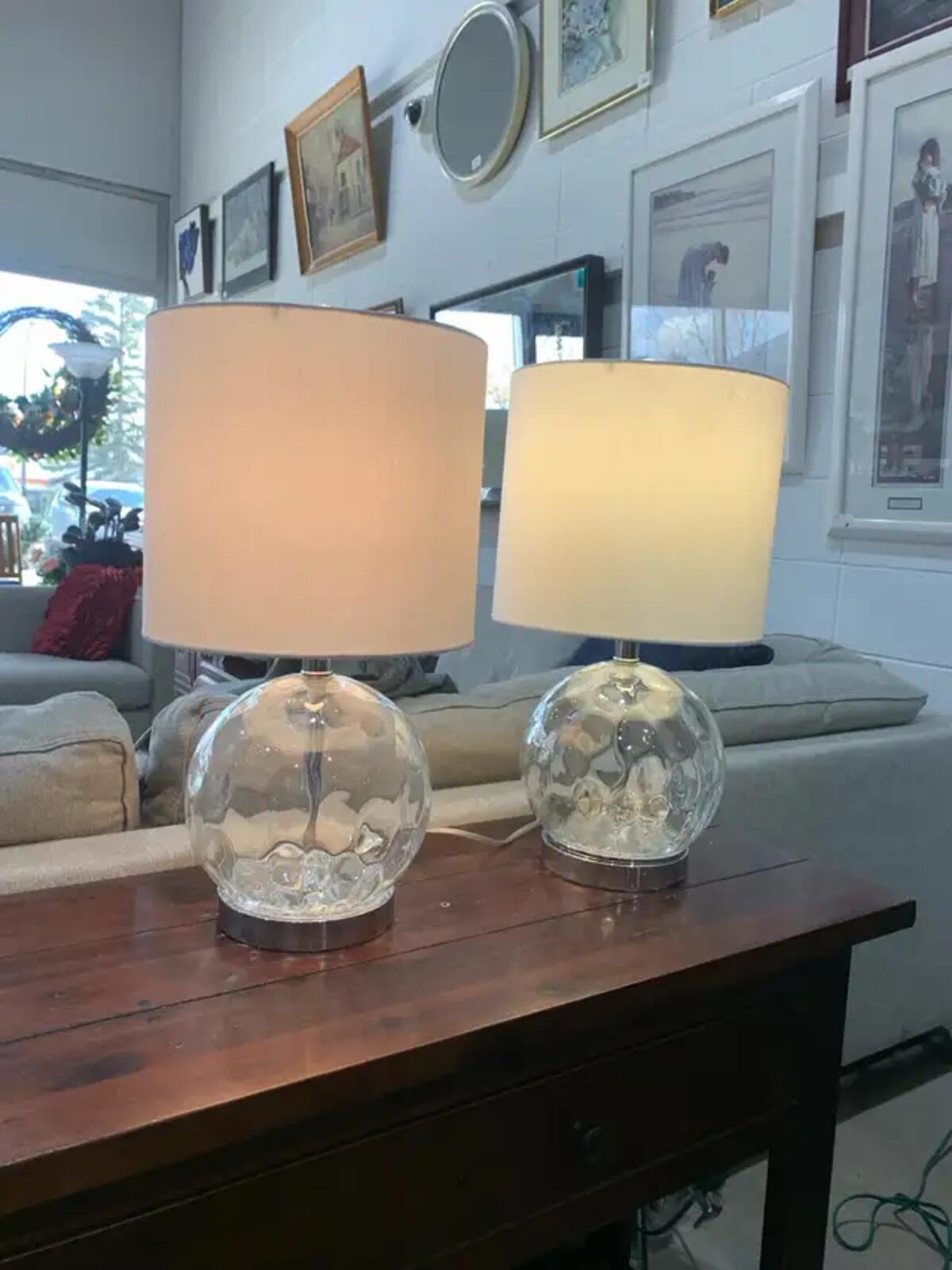 Glass Baulb Table Lamps - set of 2