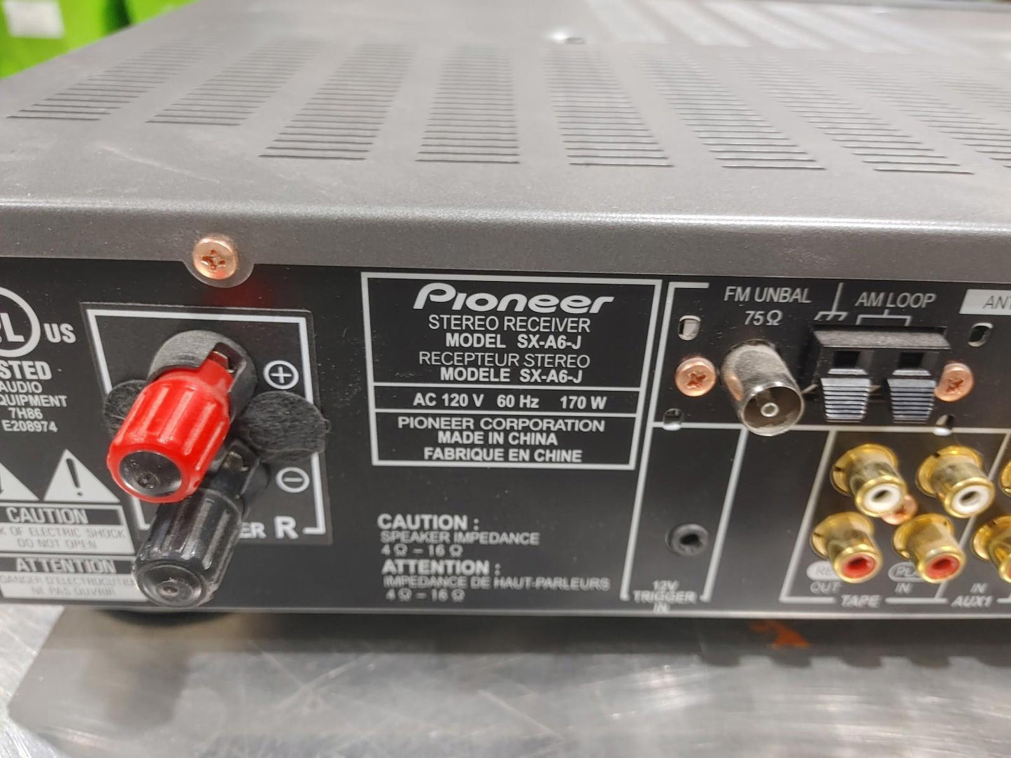 Excellent Condition Pioneer Stereo Receiver SX-A6-J Tested Working Grey