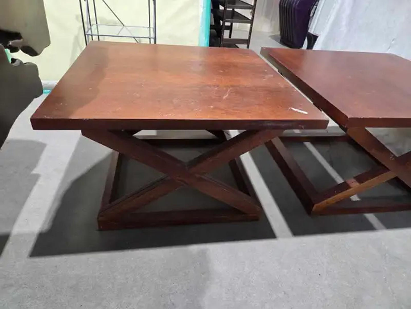 Wooden Square Side Tables - Set of 2