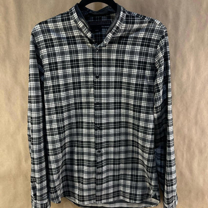 The Kooples Men’s Black & White Plaid Shirt (Size M)