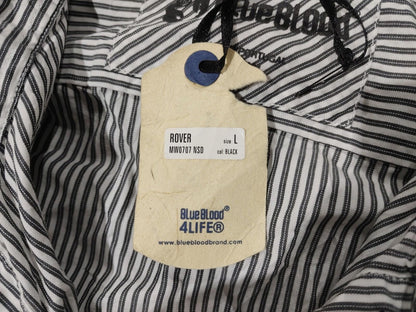 Brand New BlueBlood Rover Men's Button Shirt Striped Size L Black/White