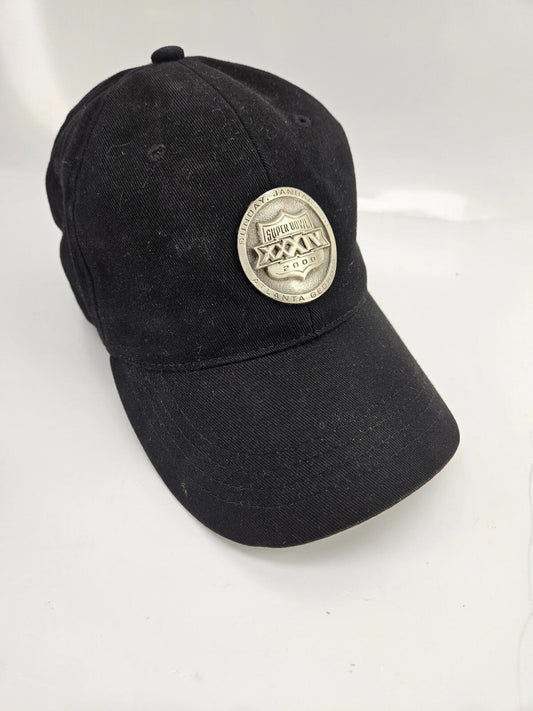 Super Bowl XXXIV 2000 Metal Badge Hat Black Budweiser Strapback Baseball Cap