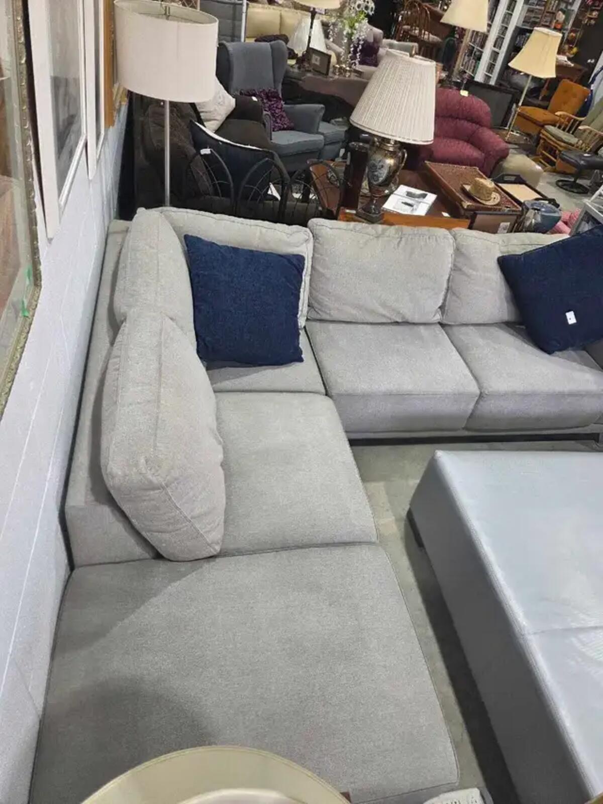 Grey 2-Piece Sectional Sofa