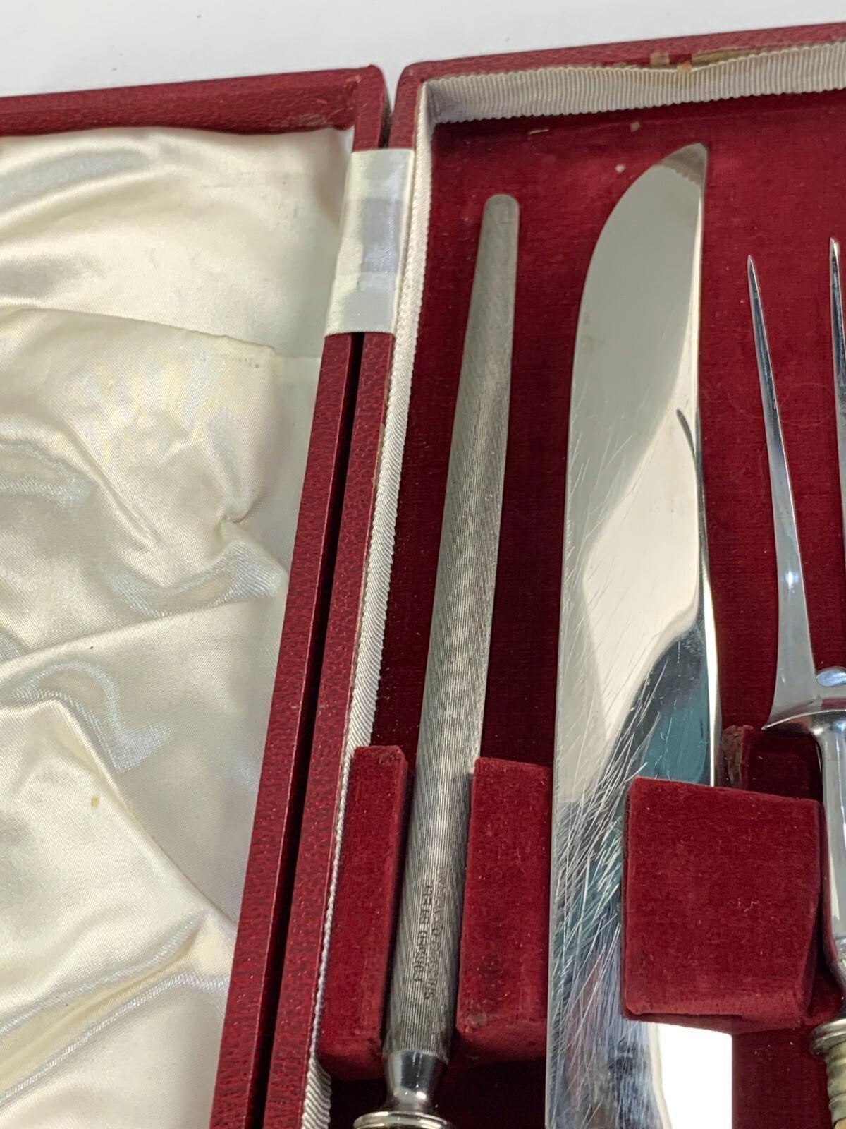 Set of 3 Sheffield English Stainless Steel Blade Carvings