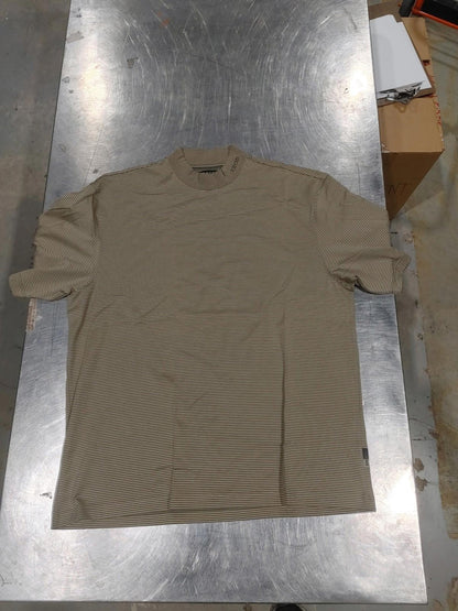 Excellent Condition IZOD XFG X-TRA Dry Brown Striped Men's T-Shirt Size L