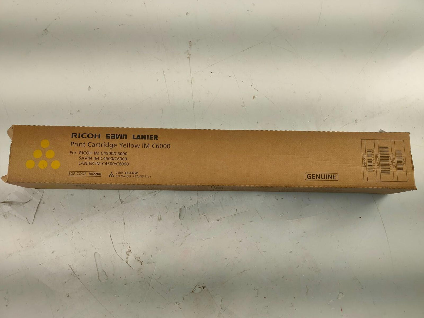 Genuine Ricoh IM C6000 YELLOW Print Cartridge EDP Code 842280.