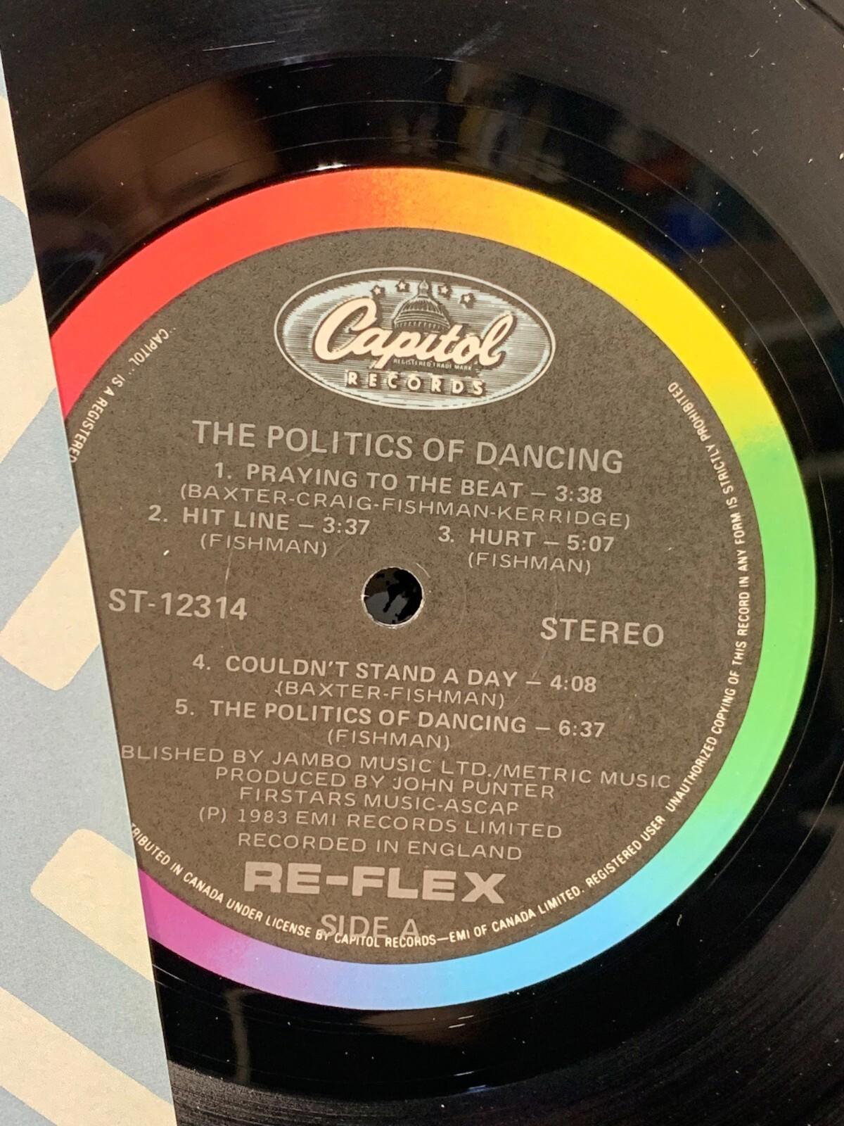 RE-FLEX 1983: The Politics of Dancing LP Vinyl Capitol Record ST 12314