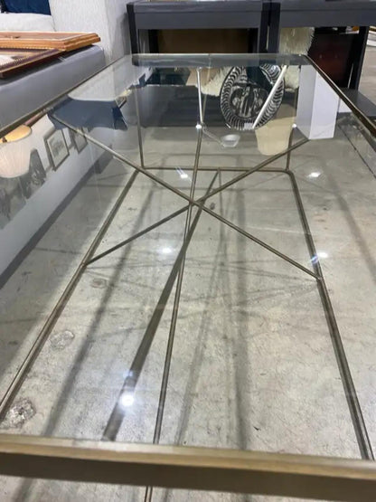 Golden Trim Glass Coffee Table
