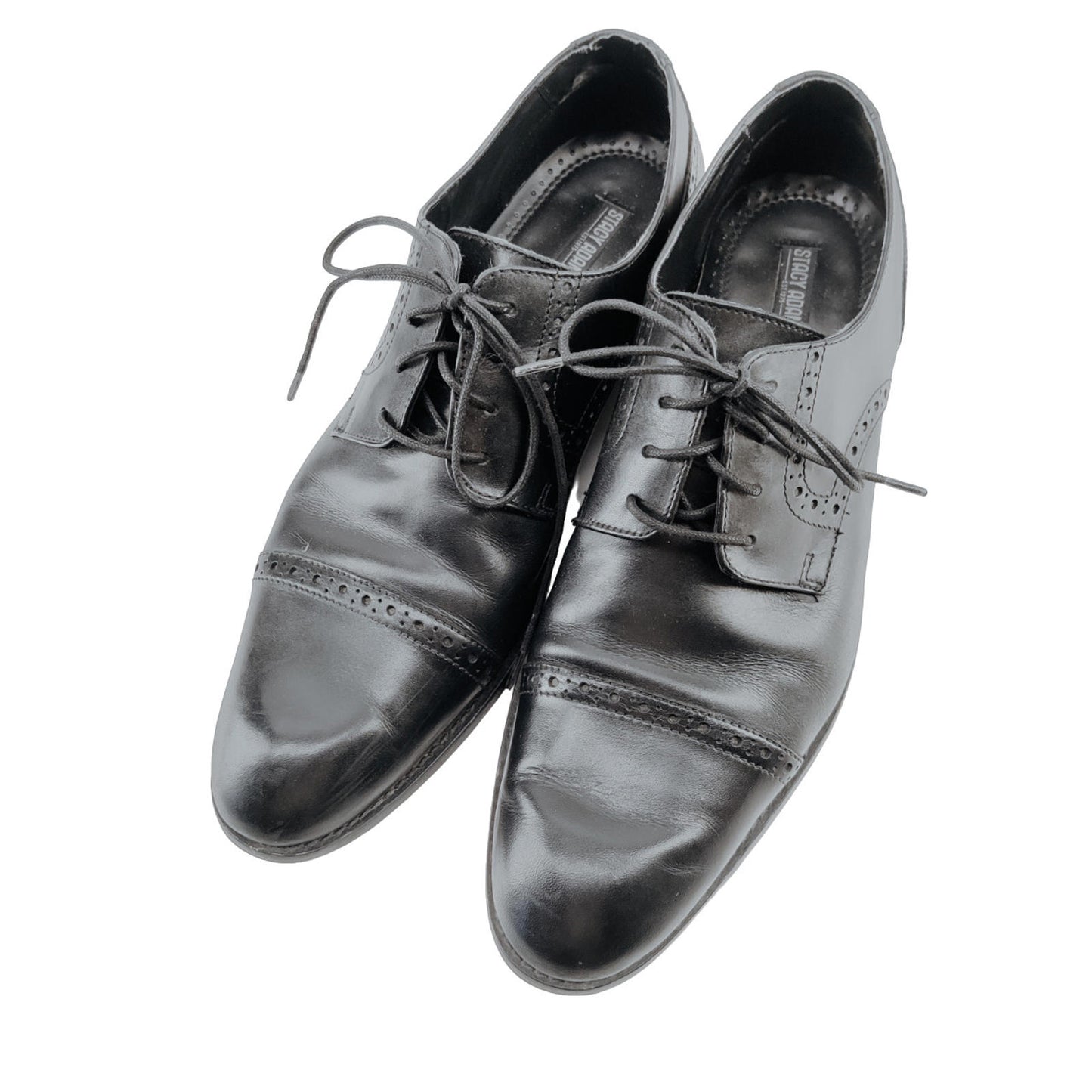 Stacy Adams Black Oxford Derby Brogue Shoes Men's Size 12