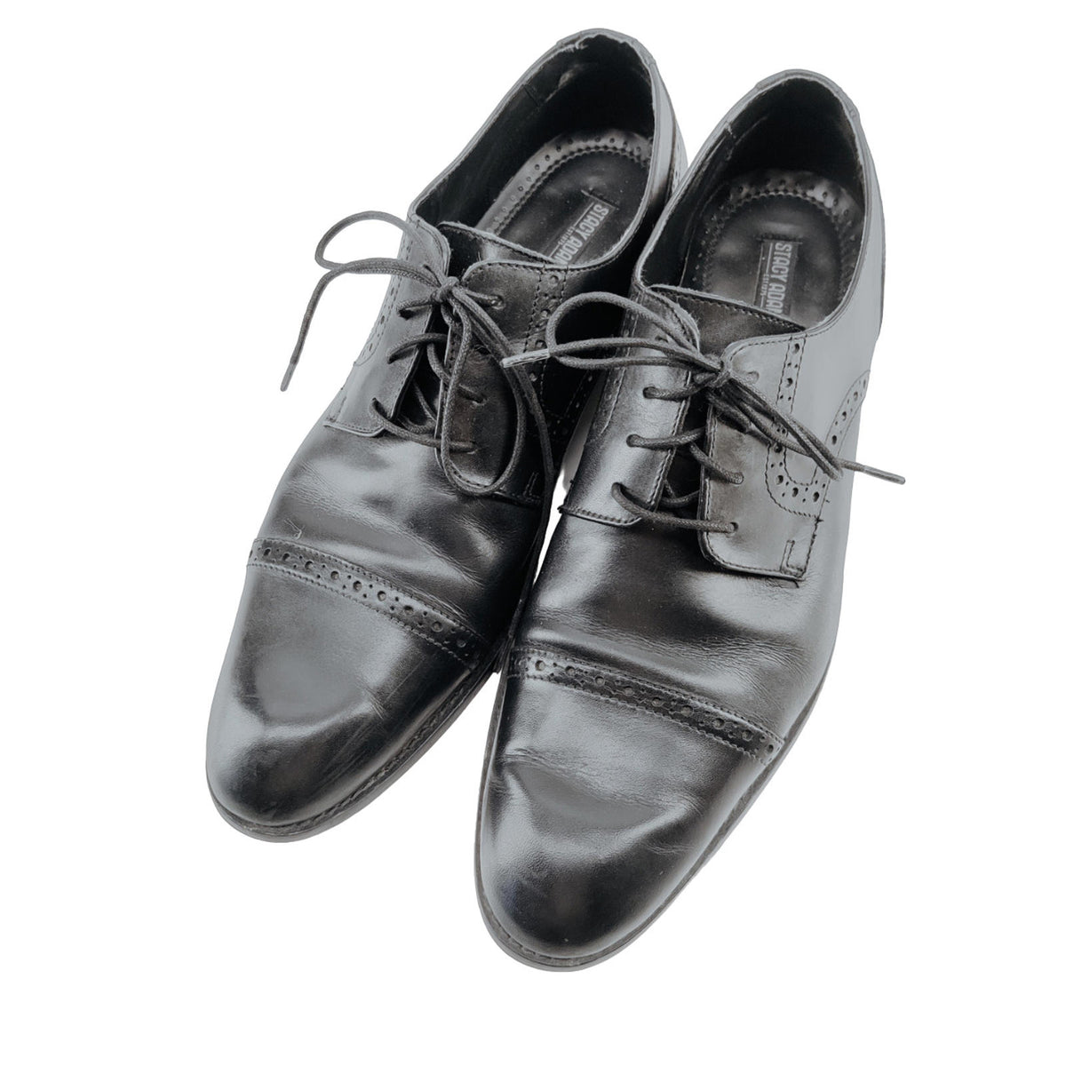 Chaussures richelieu derby brogue noires Stacy Adams pour homme, pointure 12