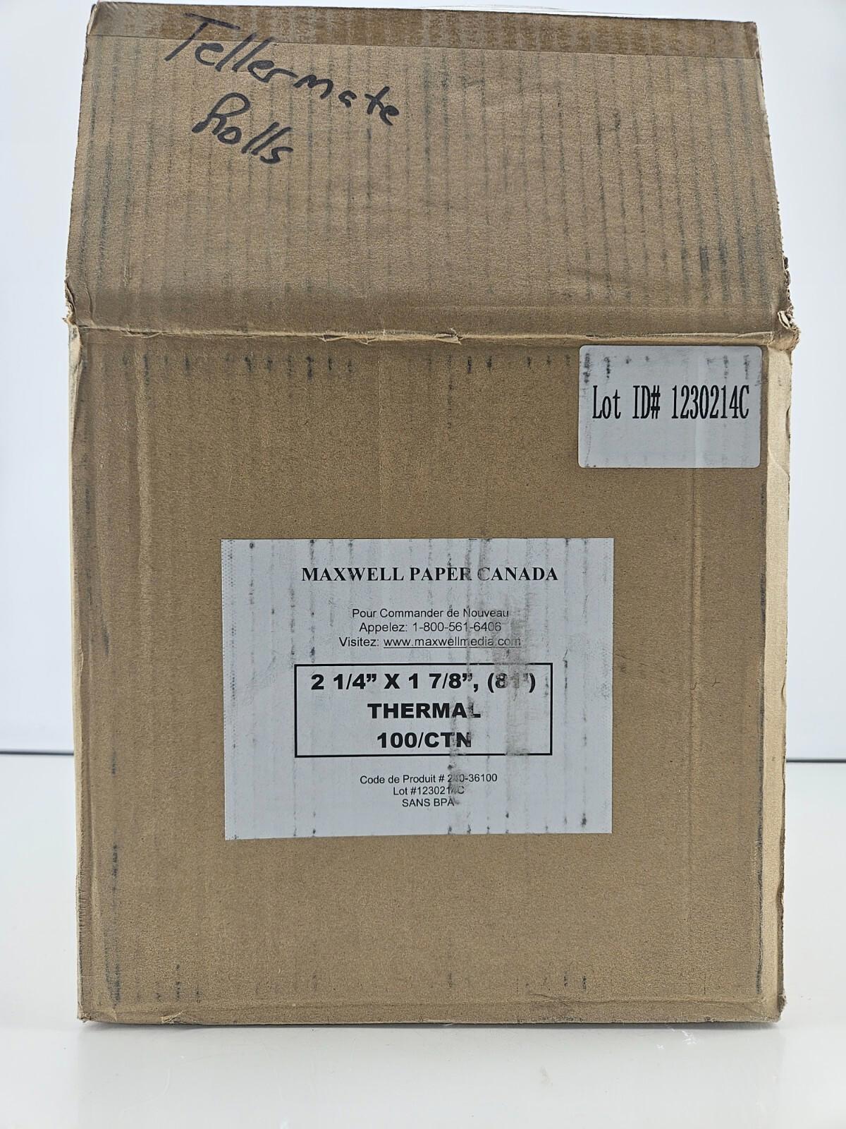 100 Rolls 2 1/4" x 81' Thermal Printer Roll Paper BPA Free