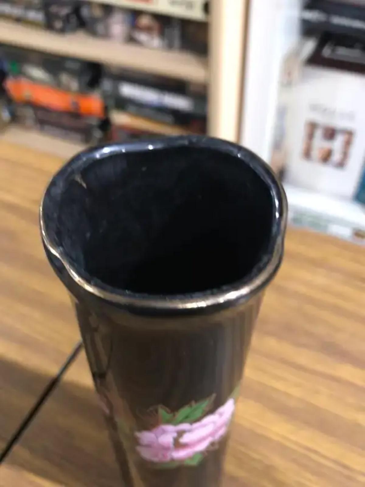 Small Black Floral Vase
