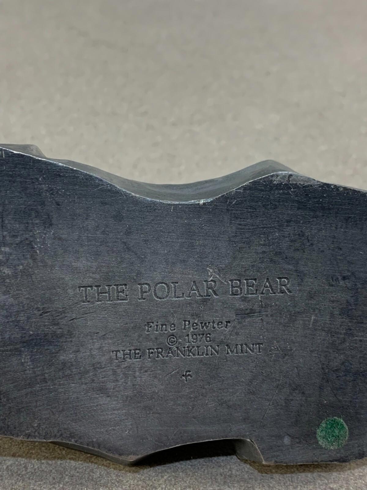 Fine Pewter The Polar Bear by Franklin Mint Signed by Artist R. Berg