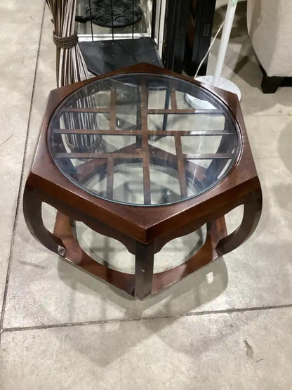 Hexagonal Wooden Accent Table