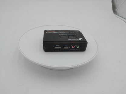Excellent Condition Starview 2 Port Slim KVM Switch with Audio SV211KUSB Black