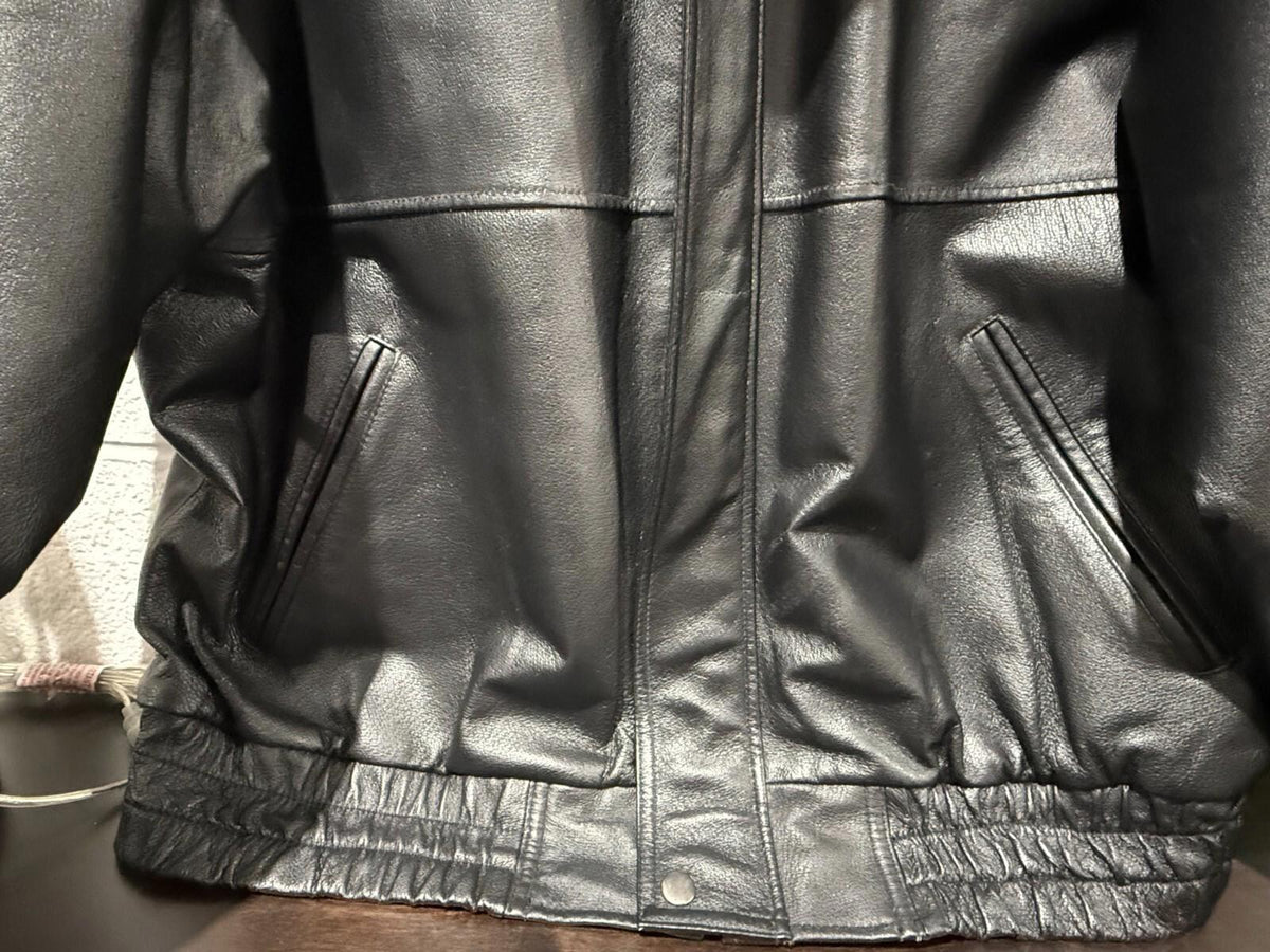Blouson bomber en cuir Amanati, taille L