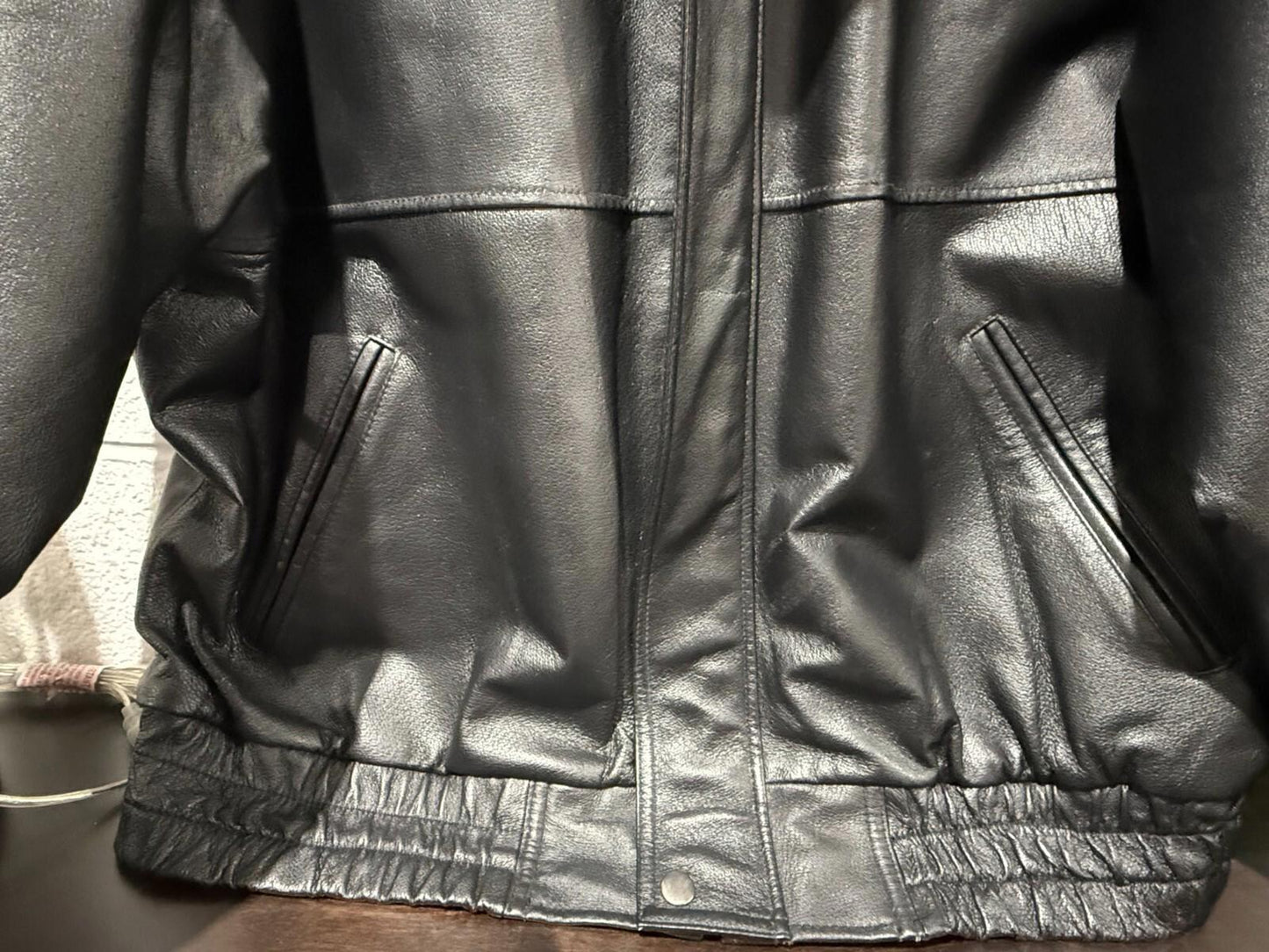 Amanati Leather Bomber JACKET Size-L
