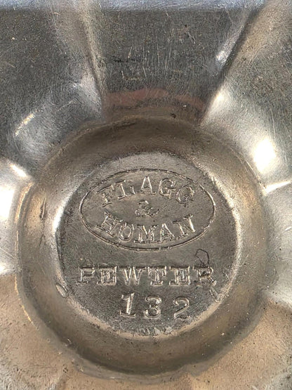 Antique Flagg & Homan Pewter Pedestal dish, Circa 1875