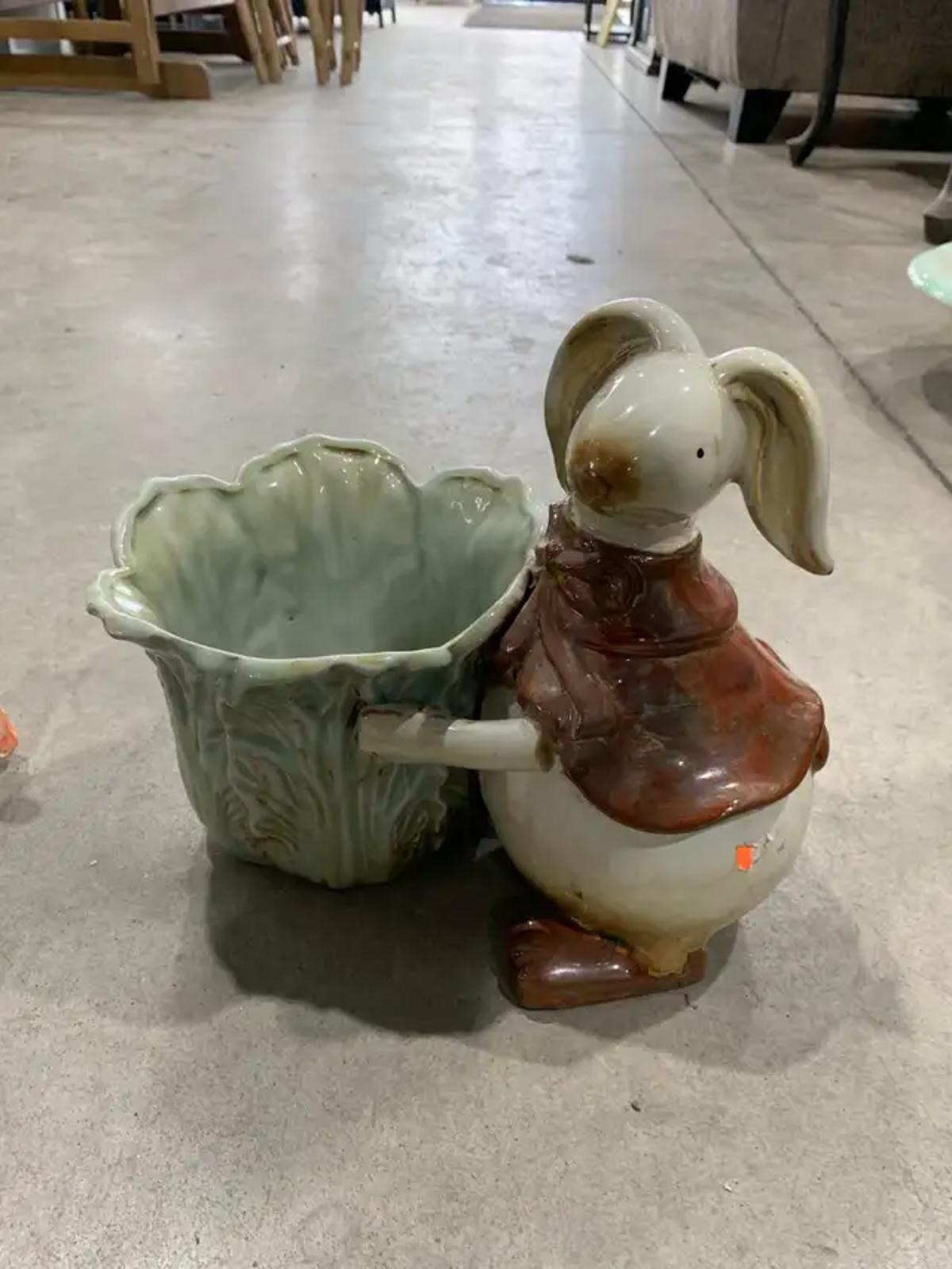 Vintage Rabbit Planter