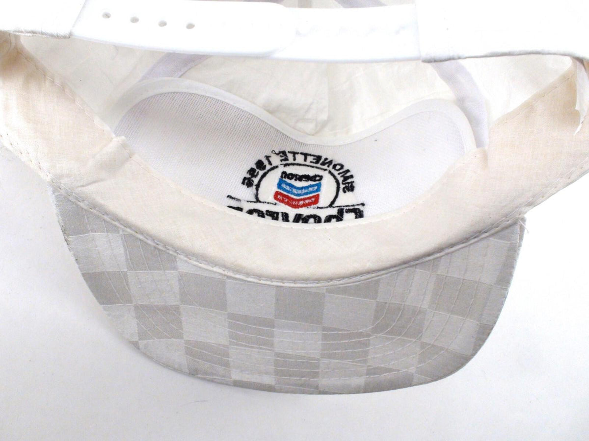 Chevron Simonette 1995 Snapback Hat, Headline - Checkered White, Great Condition