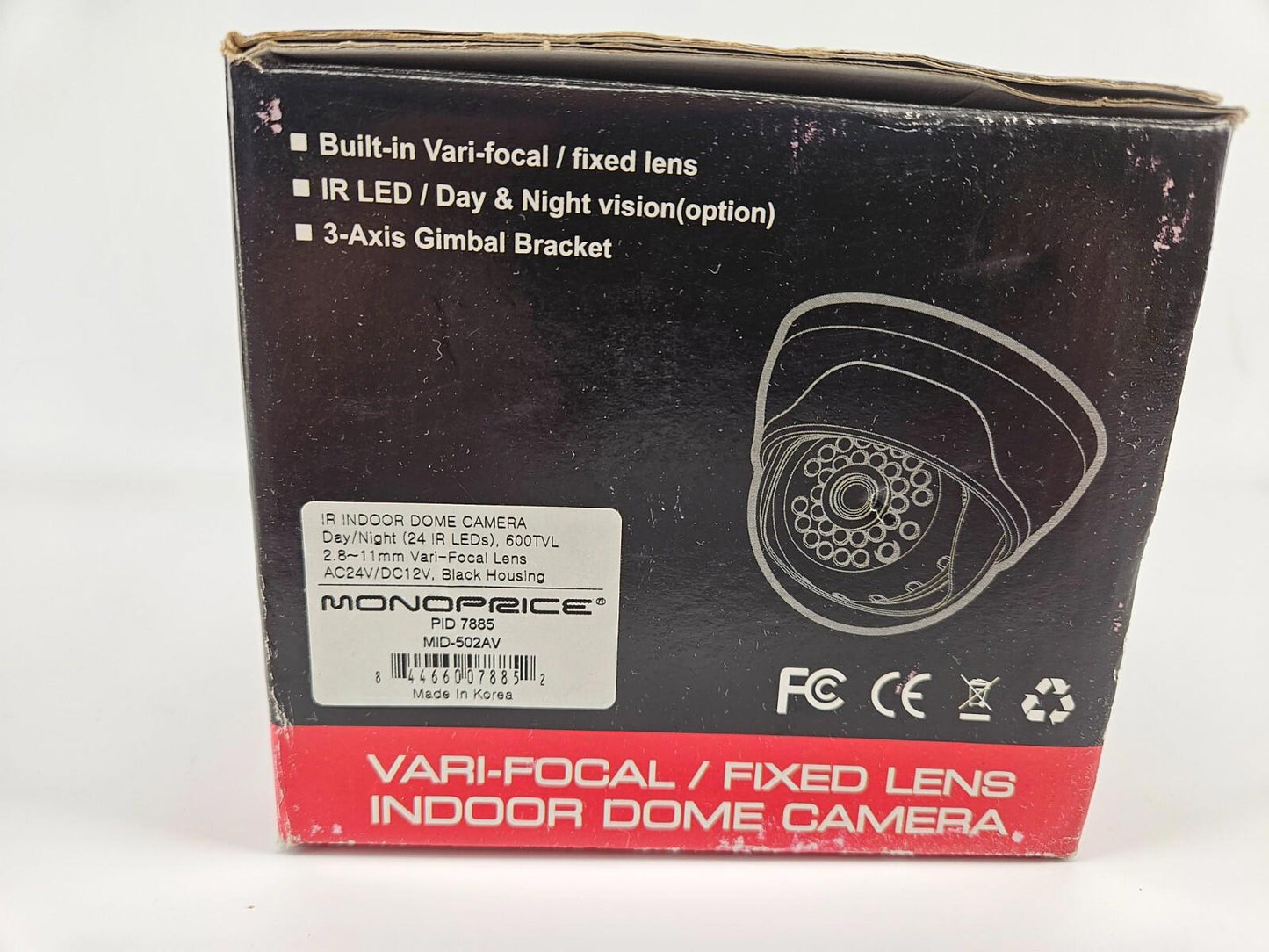 Monoprice Dome Camera PID 7885 MID-502AV 2.8mm