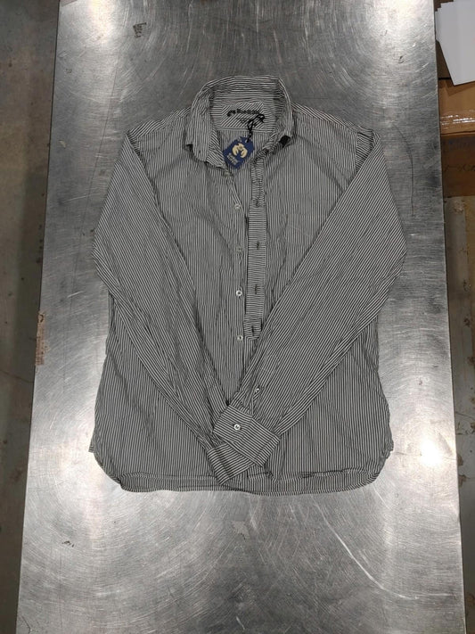Brand New BlueBlood Rover Men's Button Shirt Striped Size L Black/White