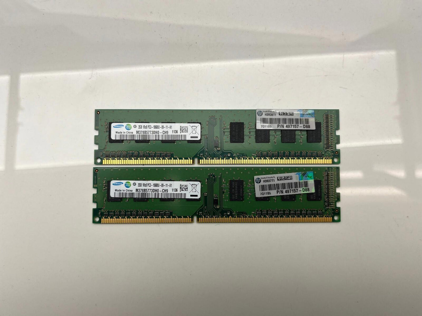 HP OEM 4GB (2GBx2) DDR3 1333 RAM Kit 497157-D88 Samsung M378B5773DH0-CH9 1136