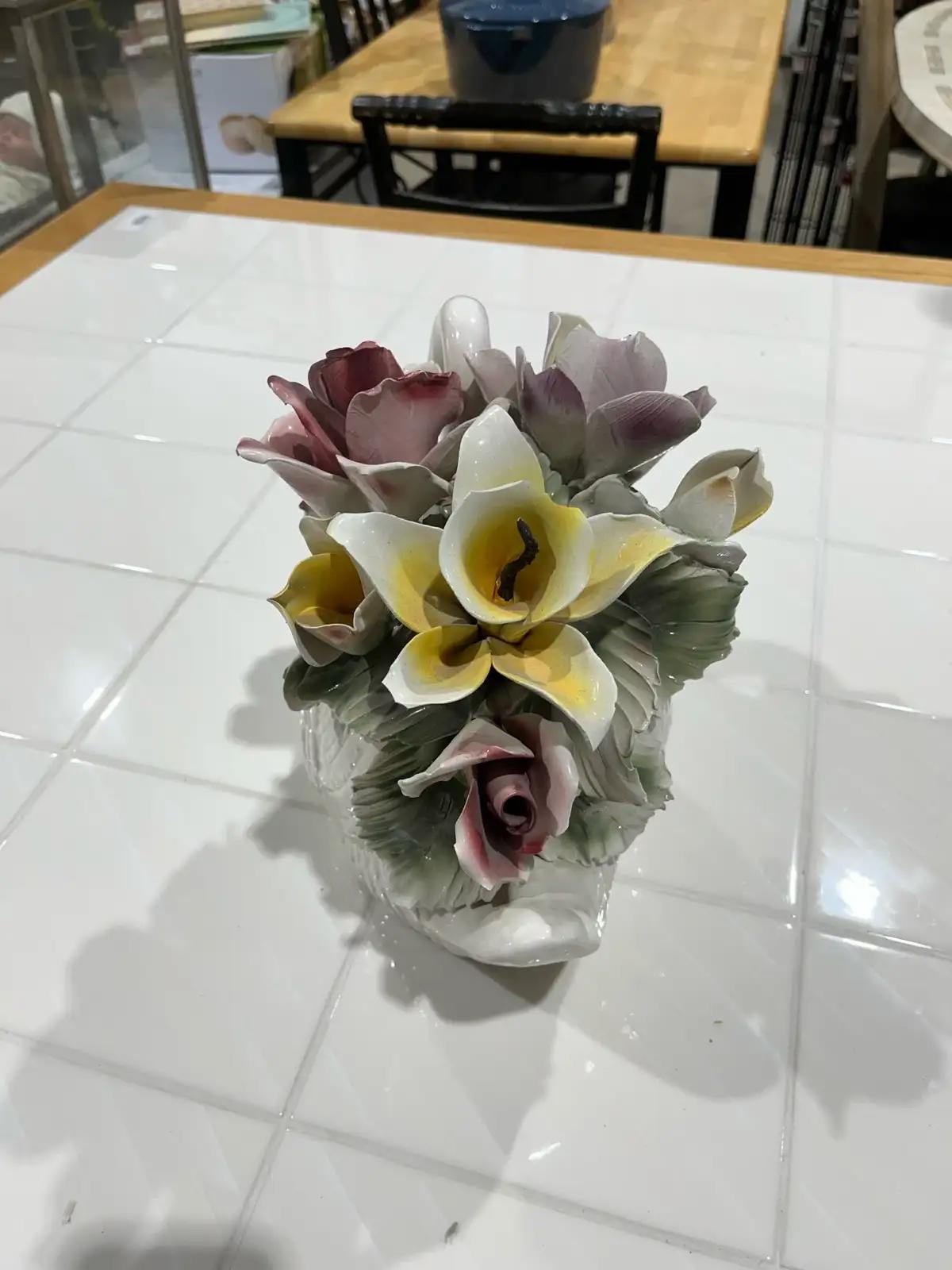 Vintage Capodimonte Swan Planter