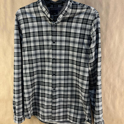 The Kooples Men’s Black & White Plaid Shirt (Size M)