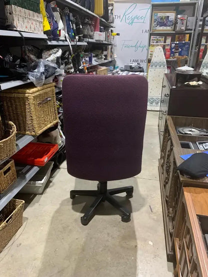 Deep Purple Upholstered Office Chair with High Back