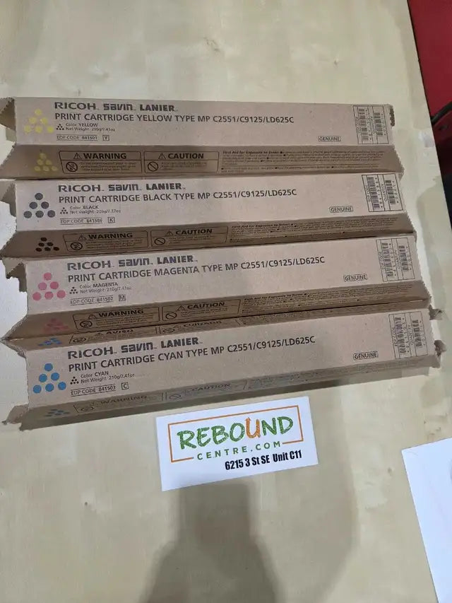 Ricoh Savin Lanier Toner Cartridges Full Color Set