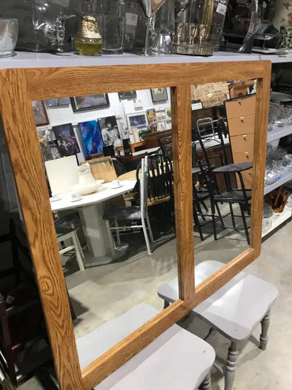 Large Mirror with Wood Frame 47.5 x 39